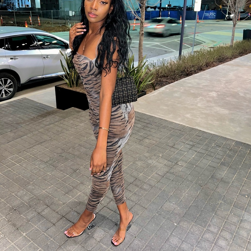 Zebra Print Jumpsuit